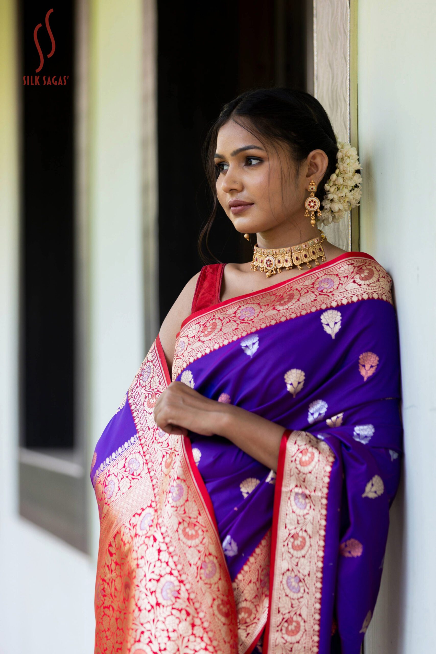 Royal Blue Katan Silk Saree